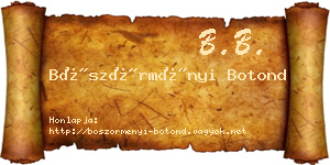 Böszörményi Botond névjegykártya